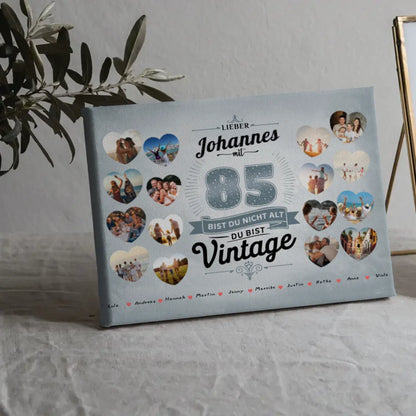 Individuelles Leinwand 85 Geburstag Nicht alt sondern Vintage mit Name