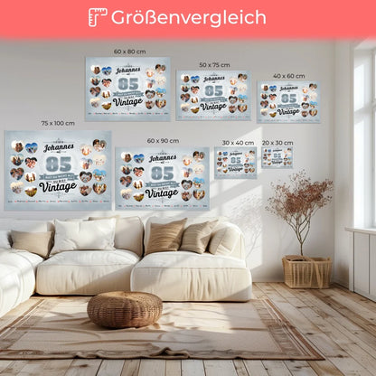 Individuelles Leinwand 85 Geburstag Nicht alt sondern Vintage mit Name