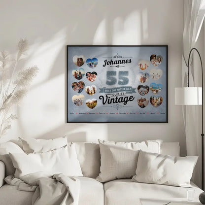 Poster Geschenk 55 Geburstag Nicht alt sondern Vintage mit Name