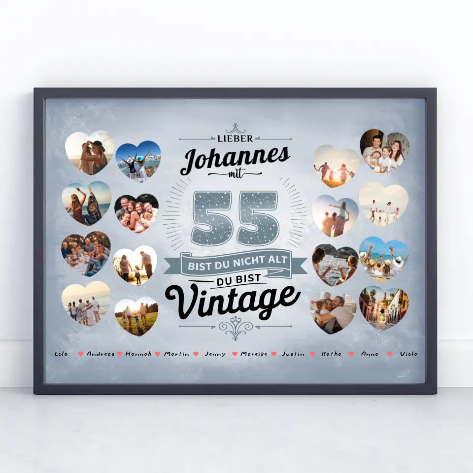 Poster Geschenk 55 Geburstag Nicht alt sondern Vintage mit Name