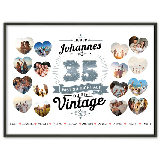 Poster Geschenk 35 Geburstag Nicht alt sondern Vintage mit Name