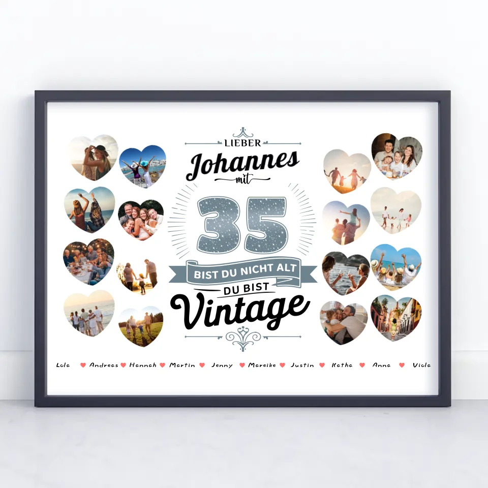 Poster Geschenk 35 Geburstag Nicht alt sondern Vintage mit Name