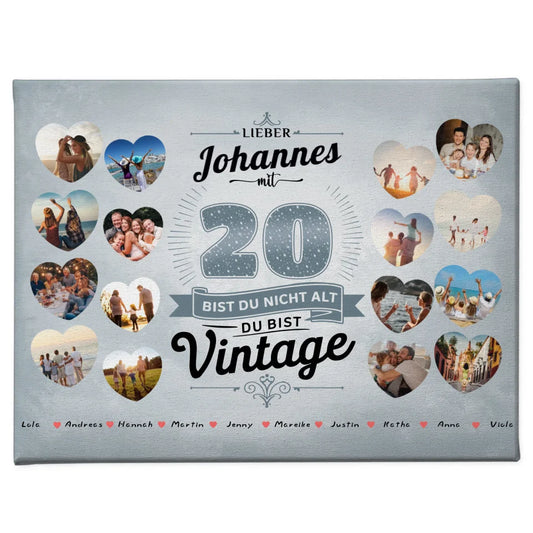 Geburtstags Leinwand personalisiert 20 Geburstag Du bist Vintage mit Name 1