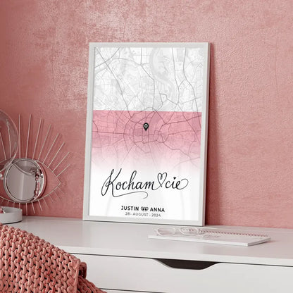 Stadtkartenposter Paare Urlaub Polen Kocham Cie Foto Map Marker