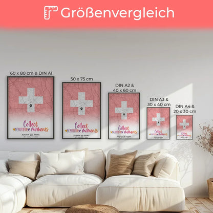 Stadtkartenposter für Paare aus der Schweiz Erinnerungen