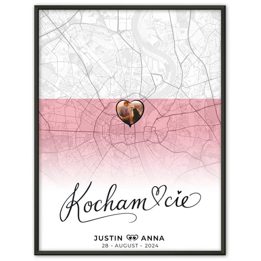 Paar Poster Stadtkarte Polen Kocham Cie Urlaub