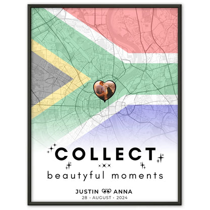 Personalisiert Poster Paare Stadtkarte Südafrika Collect Beautyful Moments