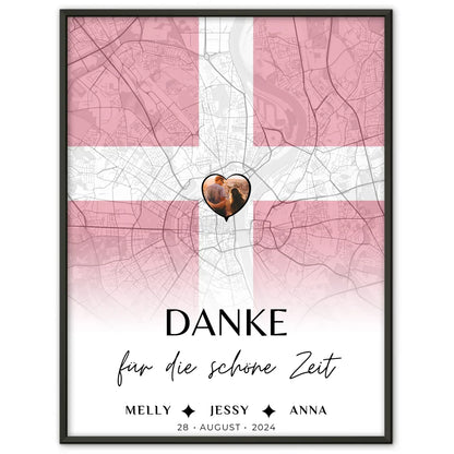 Personalisiertes Poster Stadtkarte Dänemark für Schwester Danke Für Die Schöne Zeit