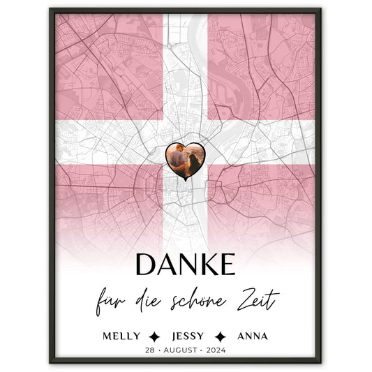 Personalisiertes Poster Stadtkarte Dänemark für Schwester Danke Für Die Schöne Zeit