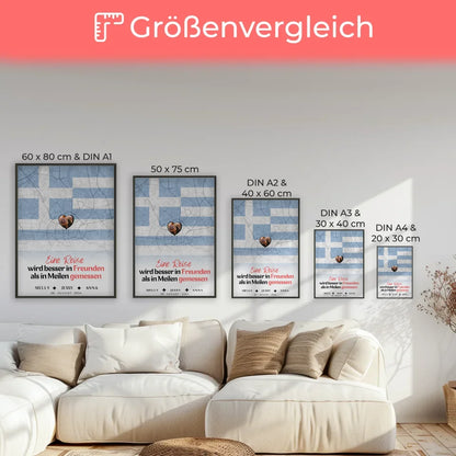Personalisiertes Poster Schwester Stadtkarte Griechenland Foto Besser In Freunden