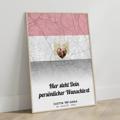Personalisiertes Poster Paare Stadtkarte Ägypten mit eigenem Wunschtext