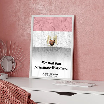 Personalisiertes Poster Paare Stadtkarte Ägypten mit eigenem Wunschtext