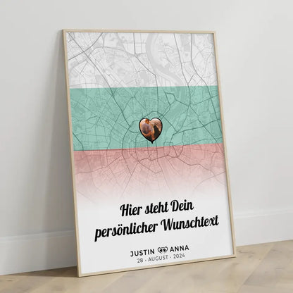 Personalisiertes Poster Paare Stadtkarte Foto Bulgarien eigener Wunschtext