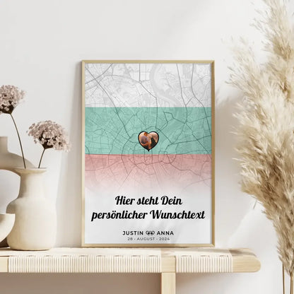 Personalisiertes Poster Paare Stadtkarte Foto Bulgarien eigener Wunschtext