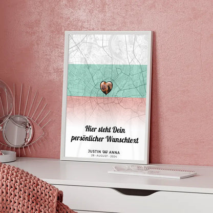 Personalisiertes Poster Paare Stadtkarte Foto Bulgarien eigener Wunschtext