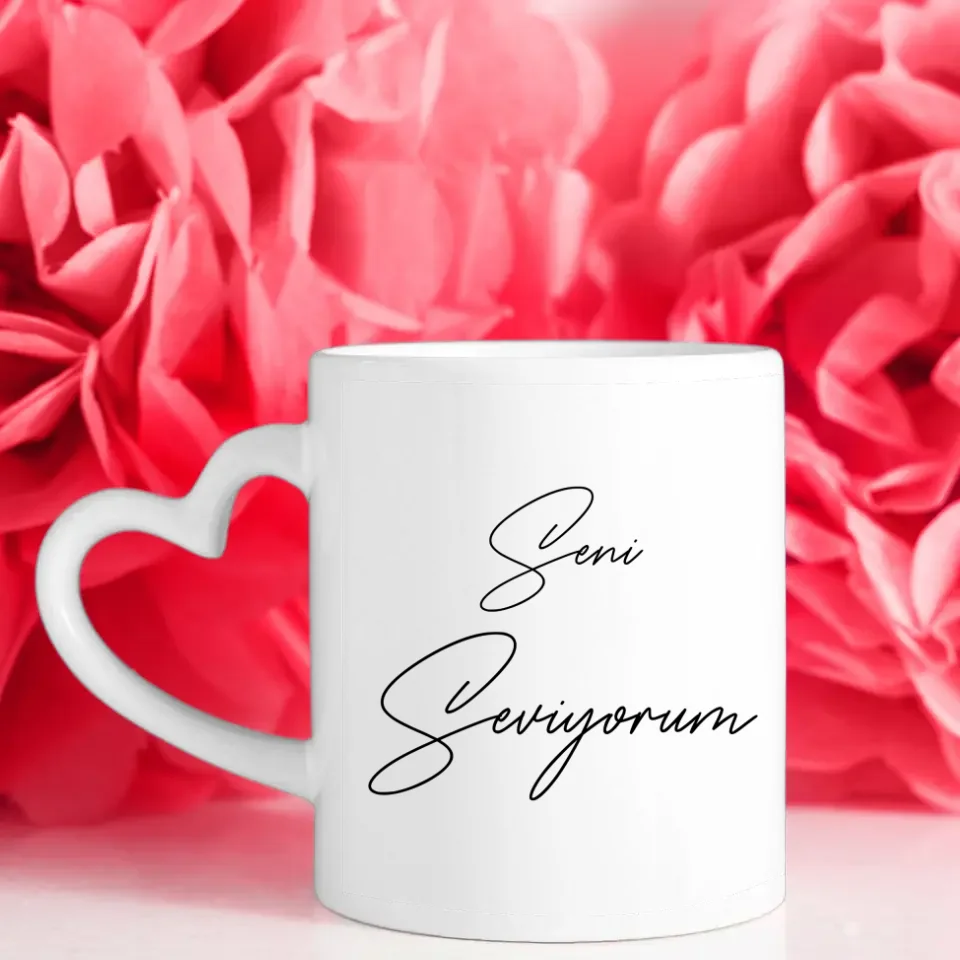 Personalisierte Tasse für Freundin Seni Seviyorum Stadtkarte Liebe