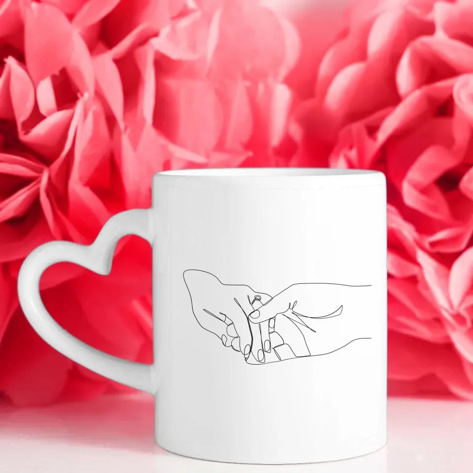 Tasse für Freundin Line Art Stadtkarte personalisiert