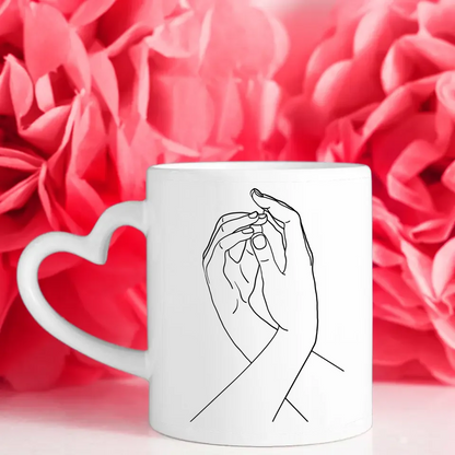 Personalisierte Tasse für Freundin Modern Line Art Stadtkarte Liebe