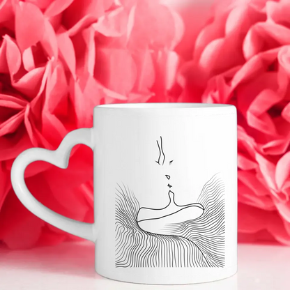 Tasse für Freundin Line Art Stadtkarte personalisiert