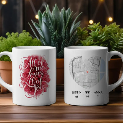 Personalisierte Tasse Liebe All Of Me Loves All Of You Stadtkarte