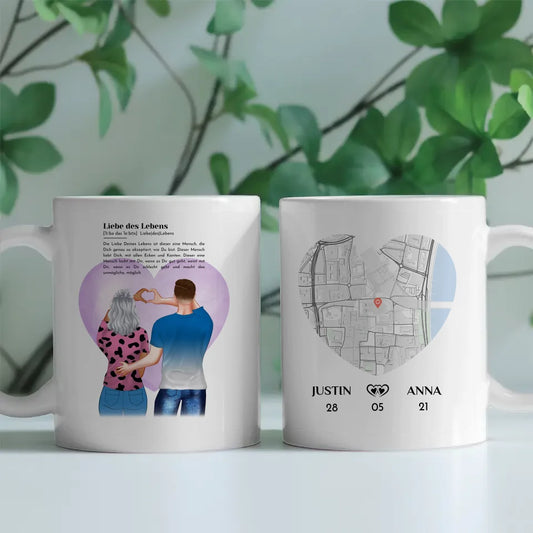 Liebes Tasse für Paare Stadtkarte Definition Liebe Pärchen Cliparts