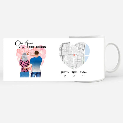 Personalisierte Tasse für Paare Stadtkarte Collect Moments Pärchen Cliparts