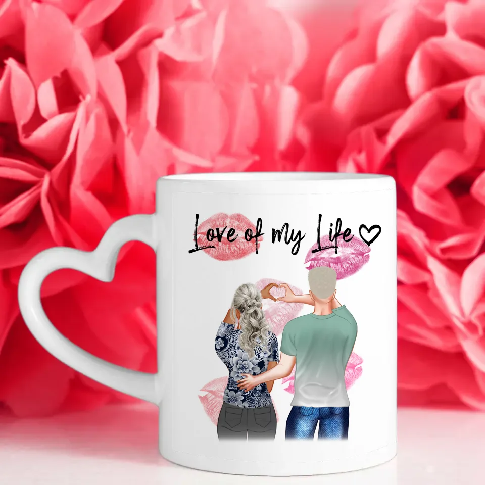 Personalisierte Pärchen Tasse Stadtkarte Love of my live Ihr als Figuren