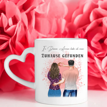 Personalisierte Pärchen Tasse Stadtkarte In Deinen Armen personalisiert