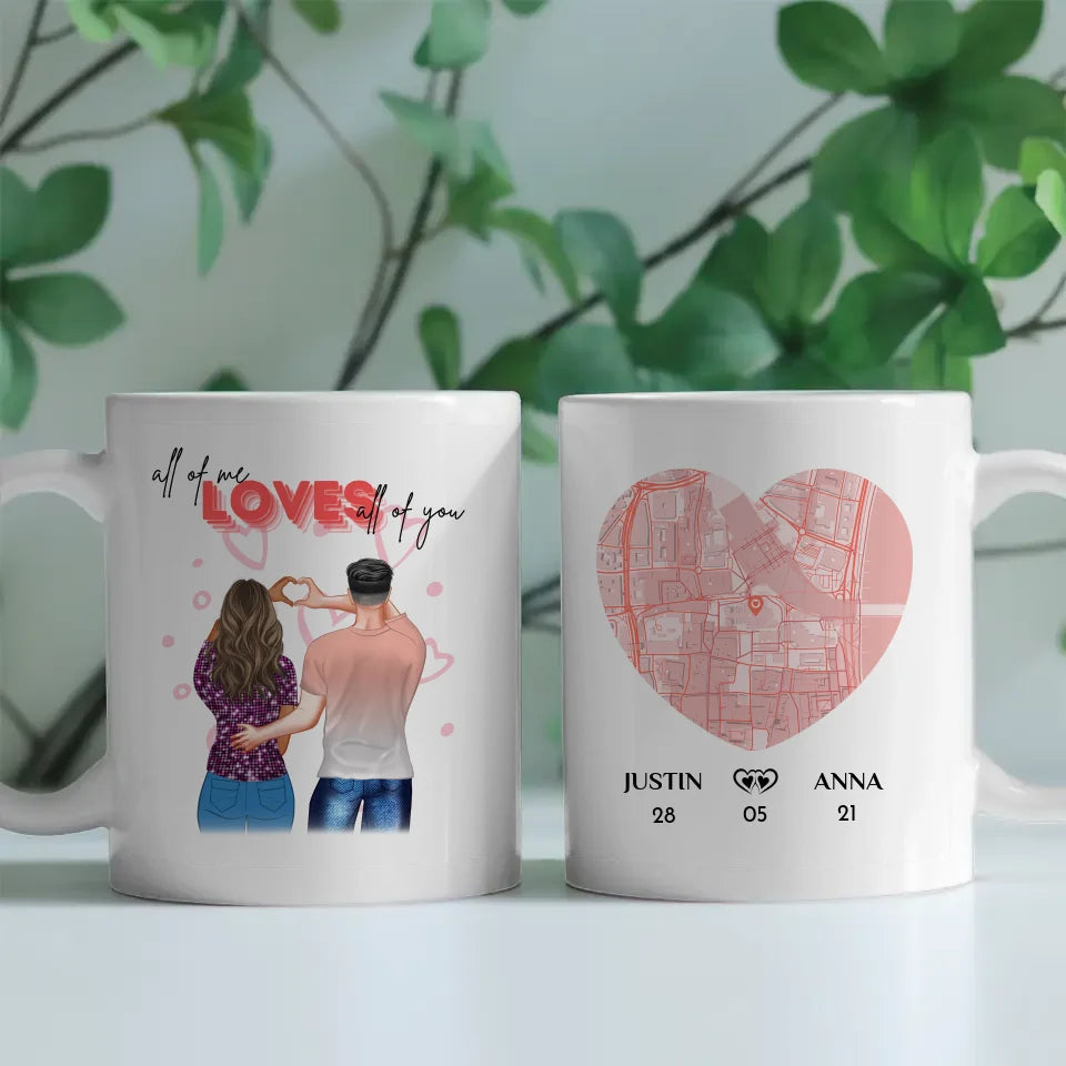 Personalisierte Tasse für Paare Stadtkarte All of me Paar als Cliparts