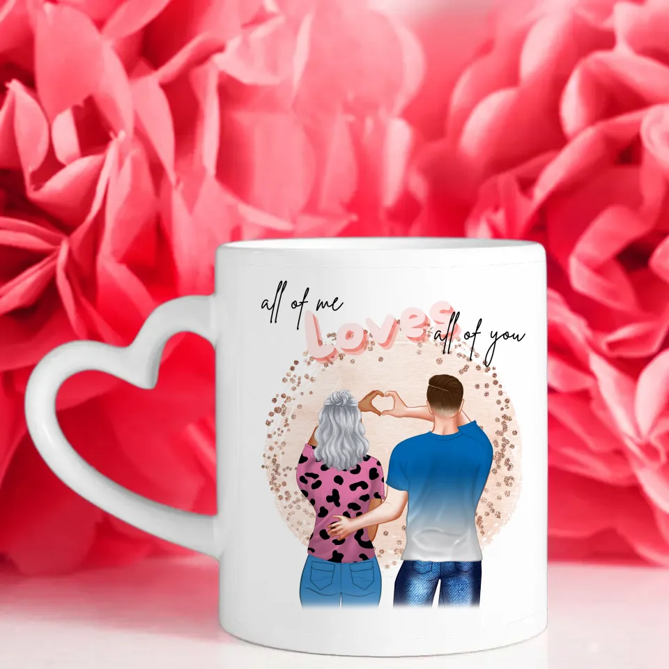 Personalisierte Tasse Stadtkarte All of me loves all of you für Paare