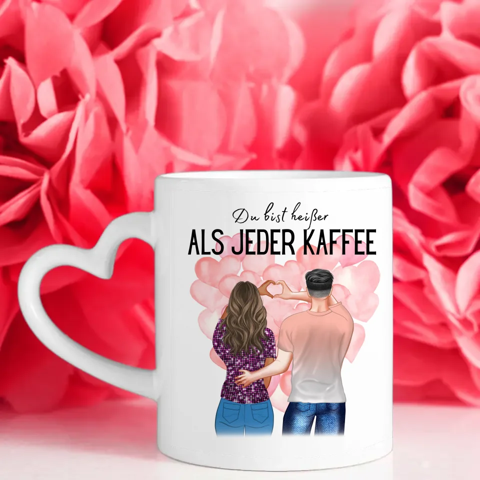 Personalisierte Pärchen Tasse Stadtkarte Du bist heißer als jeder Kaffee