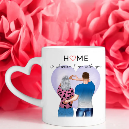 Tasse für Freundin Stadtkarte Home is wherever I am personalisiert