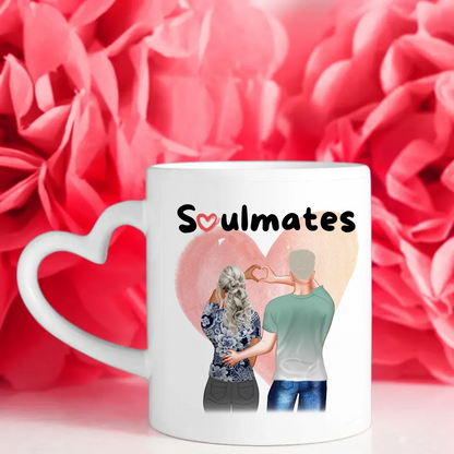 Personalisierte Pärchen Tasse Stadtkarte Soulmates Ihr als Figuren