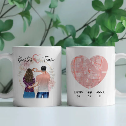 Personalisierte Tasse Stadtkarte Bestes Team Paar als Cliparts