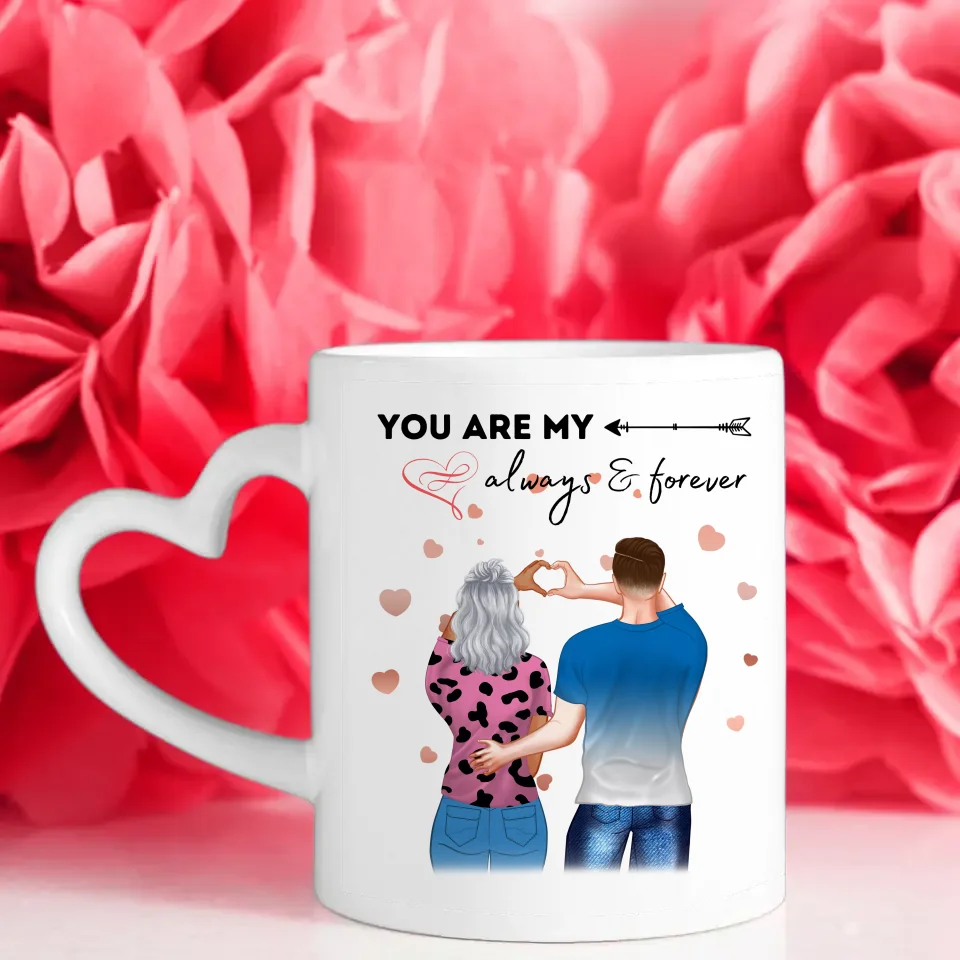 Personalisierte Tasse für Freundin Stadtkarte always & forever Liebe