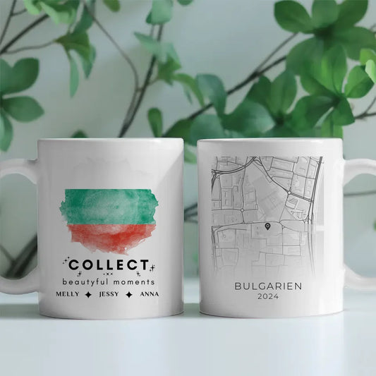 Personalisierte Tasse Stadtkarte Bulgarien Urlaubs Erinnerung Beste Freundin