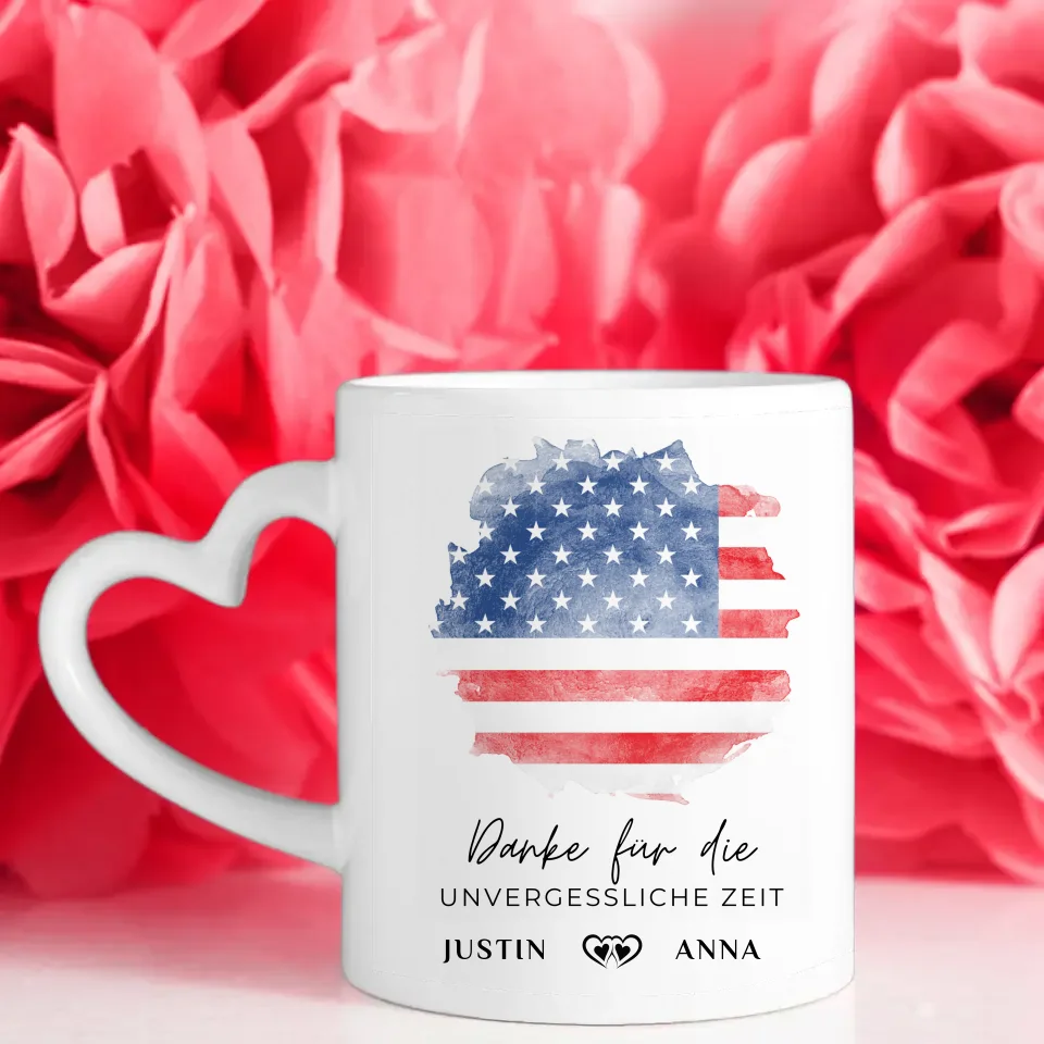 Personalisierte Tasse Urlaubs Erinnerung USA Amerika Stadtkarte