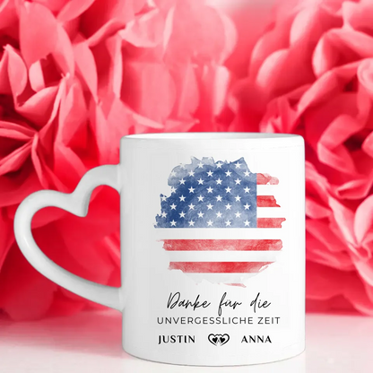 Personalisierte Tasse Urlaubs Erinnerung USA Amerika Stadtkarte