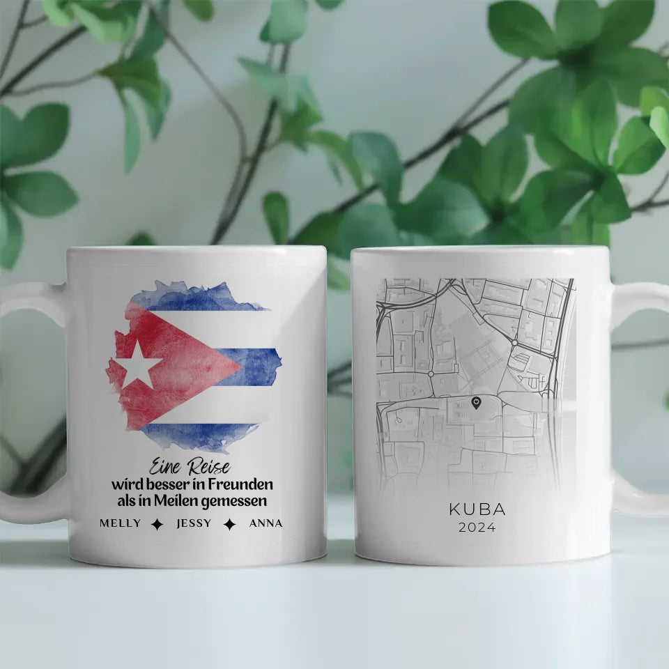 Tasse mit Namen Stadtkarte Cuba Kuba Urlaubs Erinnerung Freundin