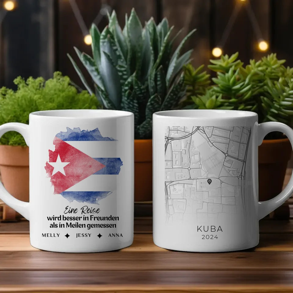 Tasse mit Namen Stadtkarte Cuba Kuba Urlaubs Erinnerung Freundin