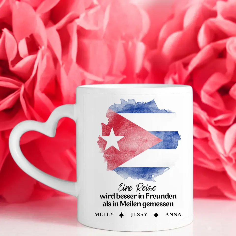 Tasse mit Namen Stadtkarte Cuba Kuba Urlaubs Erinnerung Freundin