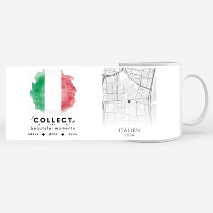 Tasse mit Namen Stadtkarte Italien Urlaubs Erinnerung Beste Freundin