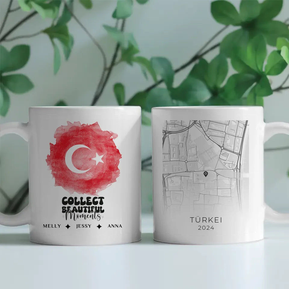 Geschenk Tasse Stadtkarte Türkei Urlaub Erinnerung Familien Mitglieder