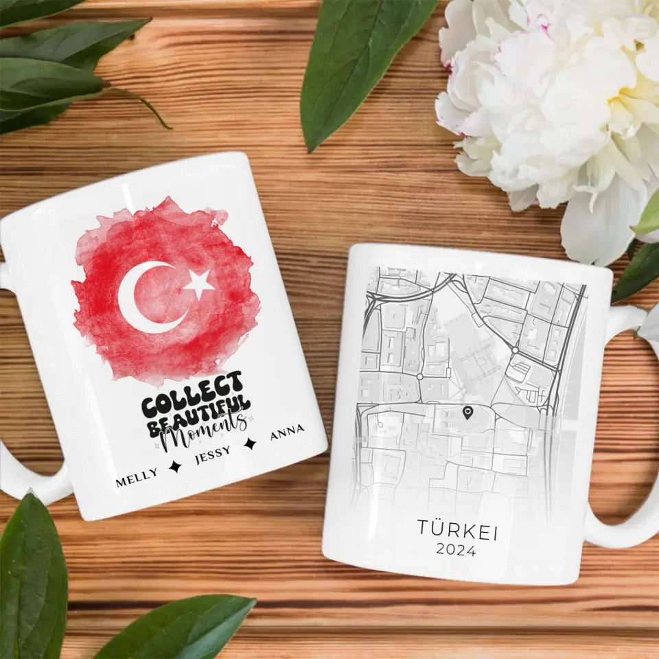 Geschenk Tasse Stadtkarte Türkei Urlaub Erinnerung Familien Mitglieder