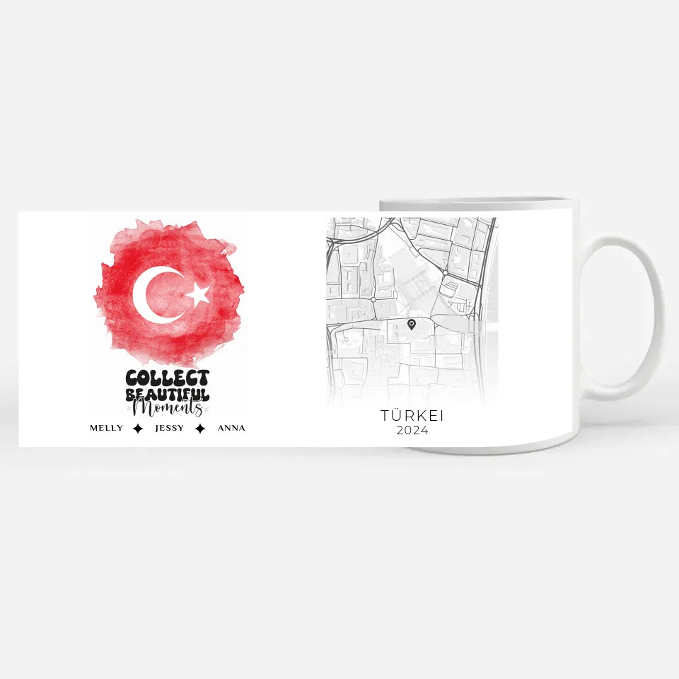 Geschenk Tasse Stadtkarte Türkei Urlaub Erinnerung Familien Mitglieder