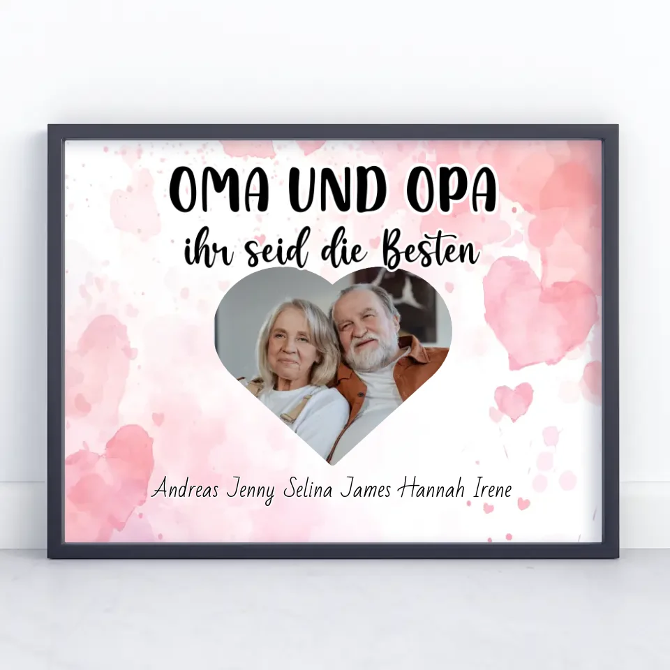 Personalisiertes Poster Oma und Opa Ihr seid die Besten