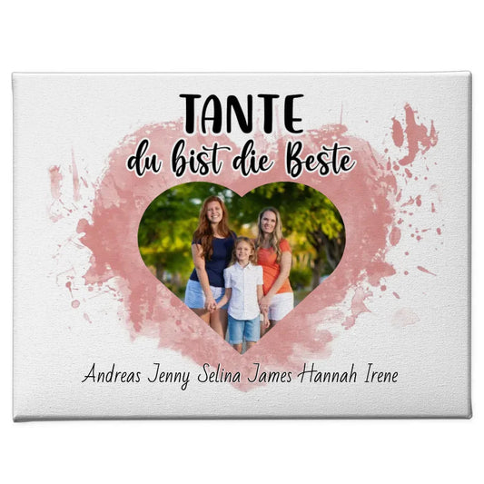 Familien Leinwand Tante du Bist die Beste Personalisiert 1
