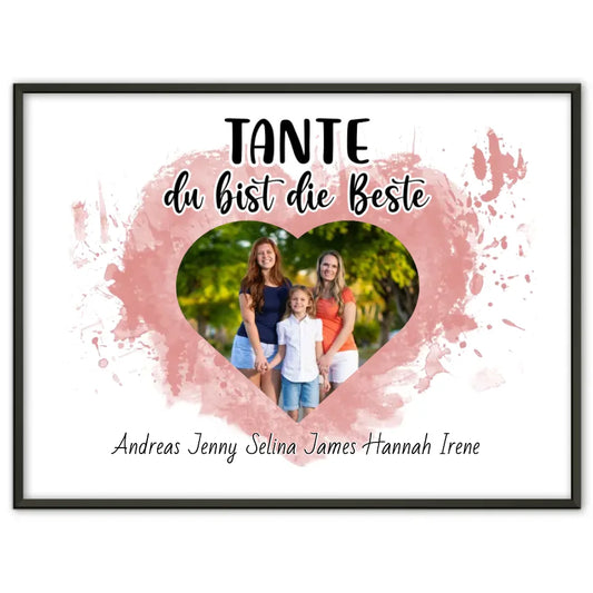 Familien Poster Tante du Bist die Beste Personalisiert