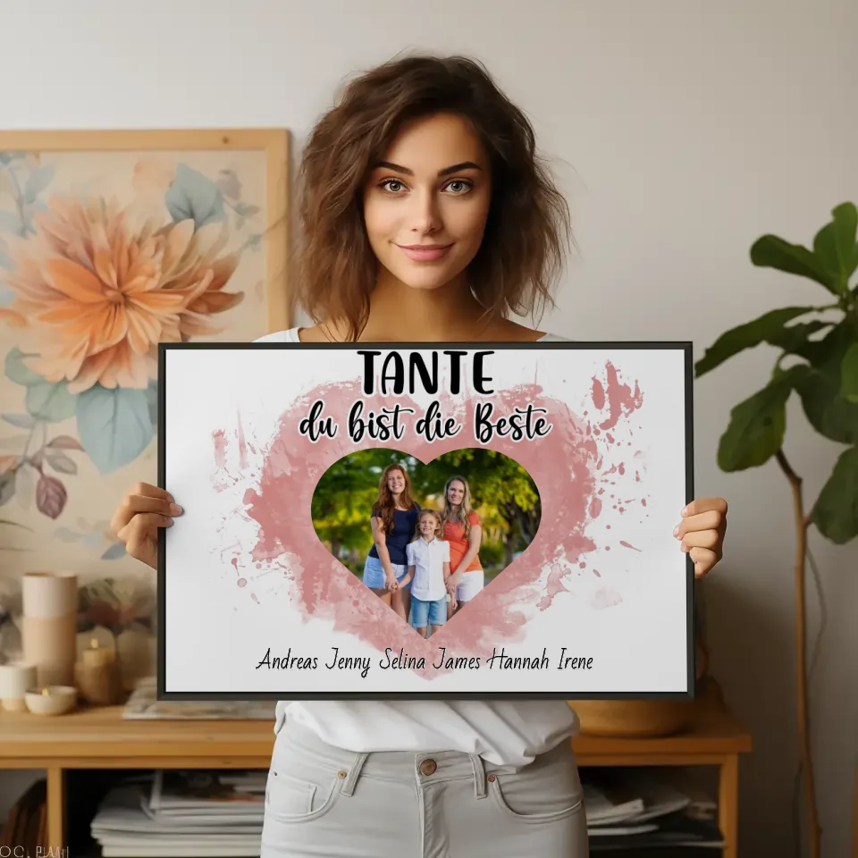 Familien Poster Tante du Bist die Beste Personalisiert