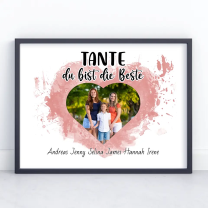 Familien Poster Tante du Bist die Beste Personalisiert